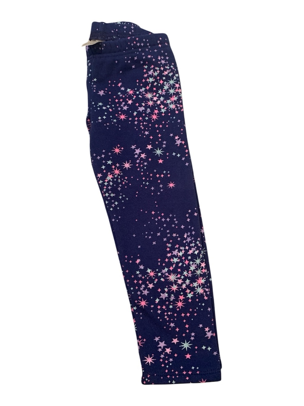 OshKosh B'gosh Navy Fleece Lined Bottoms with Pink and Light Blue Stars